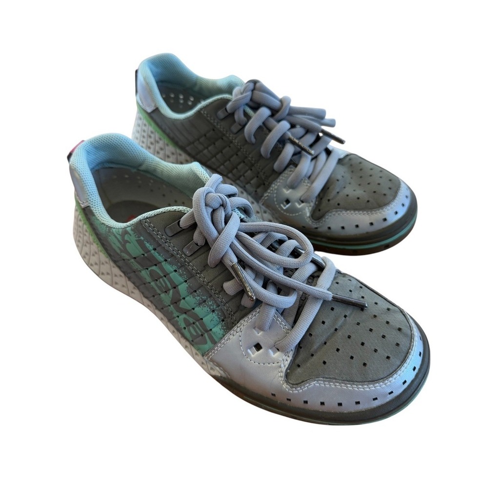 Teva Gnarkosi Water Shoes Women 8.5 Grey Mint Drain Frame Sneakers 4171 Gorpcore